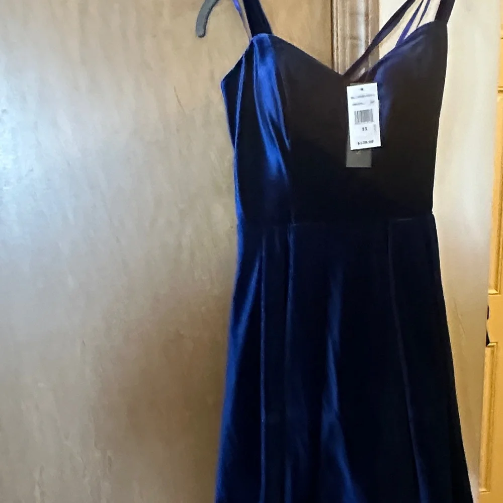 Elegant‎ Blue Velvet Dress